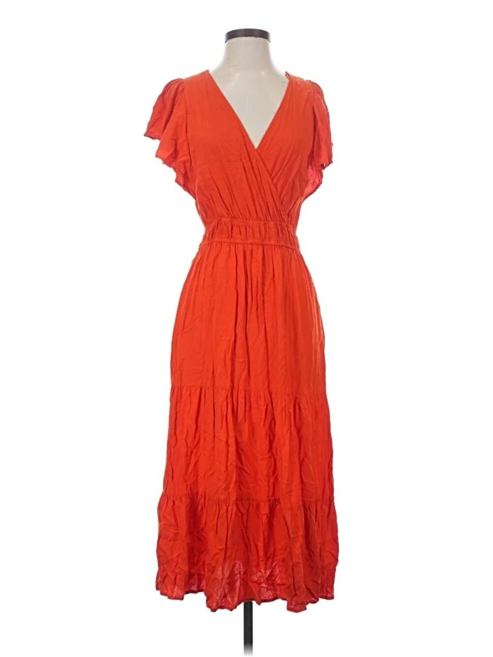 Knox Rose Orange V‑Neck Tiered Maxi Dress - Picture 2 of 9
